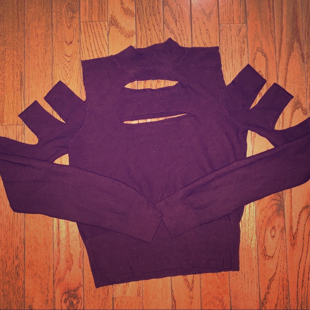 Express cut out knit crop top